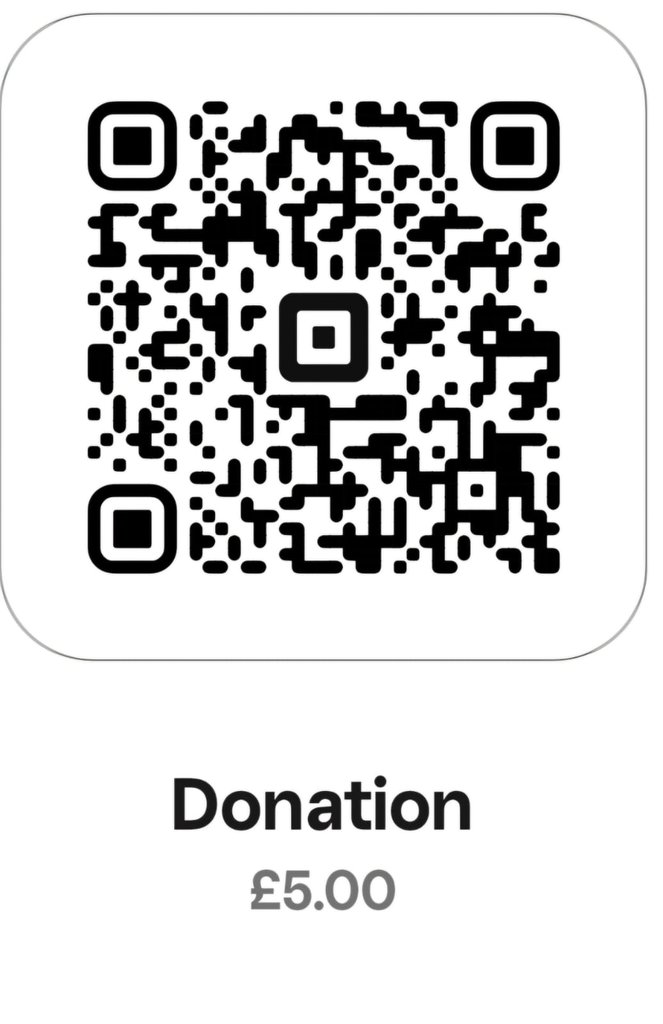 QR code to donate £5 to Be More Ted